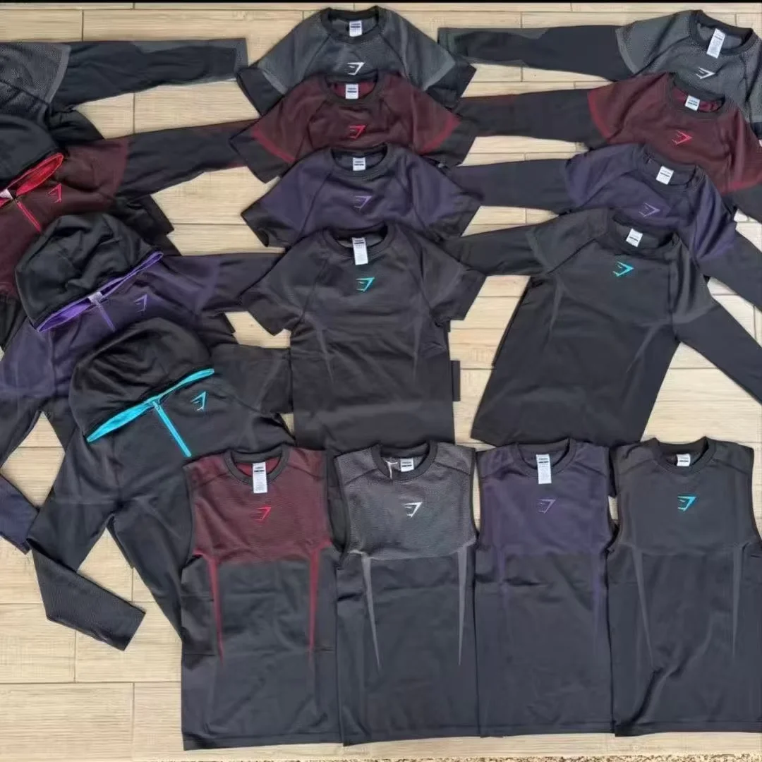 GYMSHARK ONYX5.0 Men Running Tight Sport Vest Gym Fitness Sportshirts Jogging Comp，Running T-shirt ression Singlet