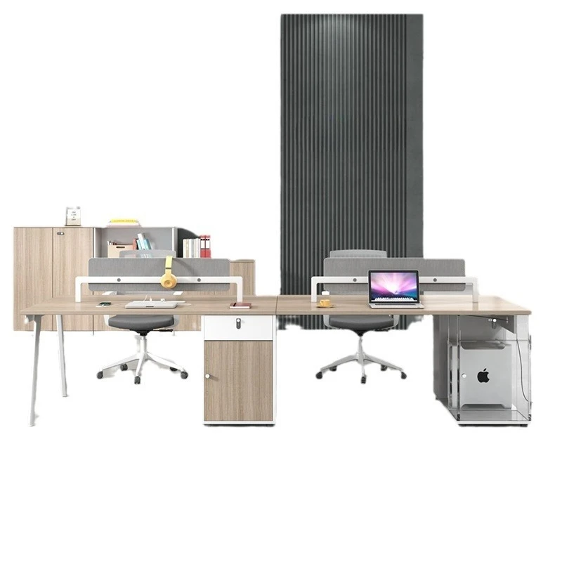 

Staff office desk and chair combination 4 4 6 people, simple and modern