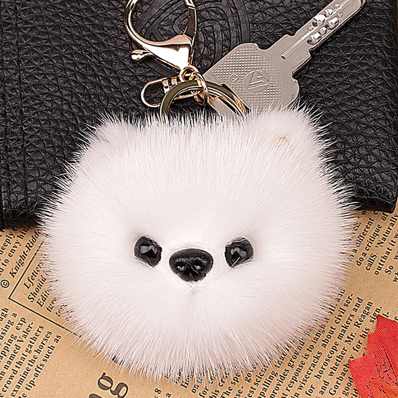 Porte-clés de simulation de chiot mignon pour dames, joli jouet en peluche pour sac à dos, tentures moelleuses, cadeau pendentif pour amoureux, étudiant, 10cm