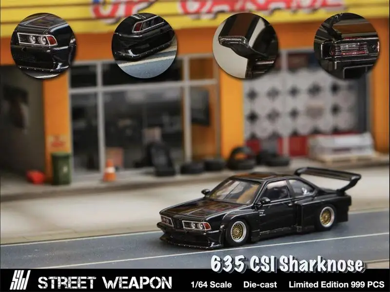 

**Pre-Order** SW 1:64 E24 635 CSI Sharknose Black limited999 Diecast Model Car