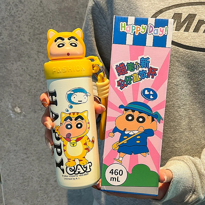 كوب ماء شين تشان للأطفال ، كوب كرتون للتلوين ، سعة كبيرة ، عملي ، لطيف ، كوب ماء محمول ، طلاب ، فتيات ، هدية للأطفال