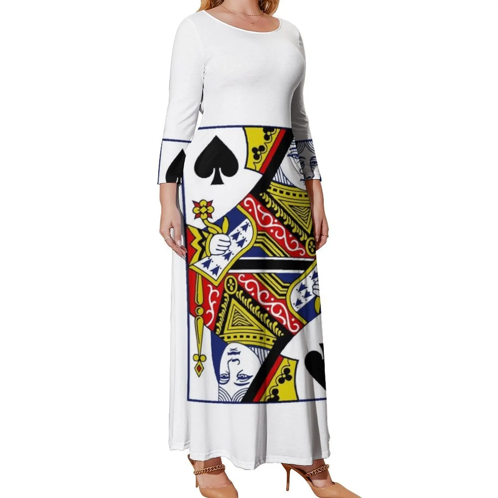 

Queen of Spades Playing Card Long Sleeved Dress women's clothing summer 2024 novelties elegant evening dresses for women 2024