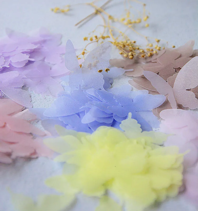 50Pieces/pack High Quality Tulle Butterfly Diy Material Bridal Headwear Earrings Wedding Dress Background Decoration Accessories