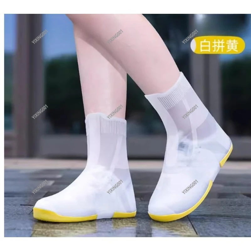 Unisex Adult Rain Shoe Covers - Waterproof Anti-slip Thickened Silicone Boot Covers for Men Women Outdoor Use