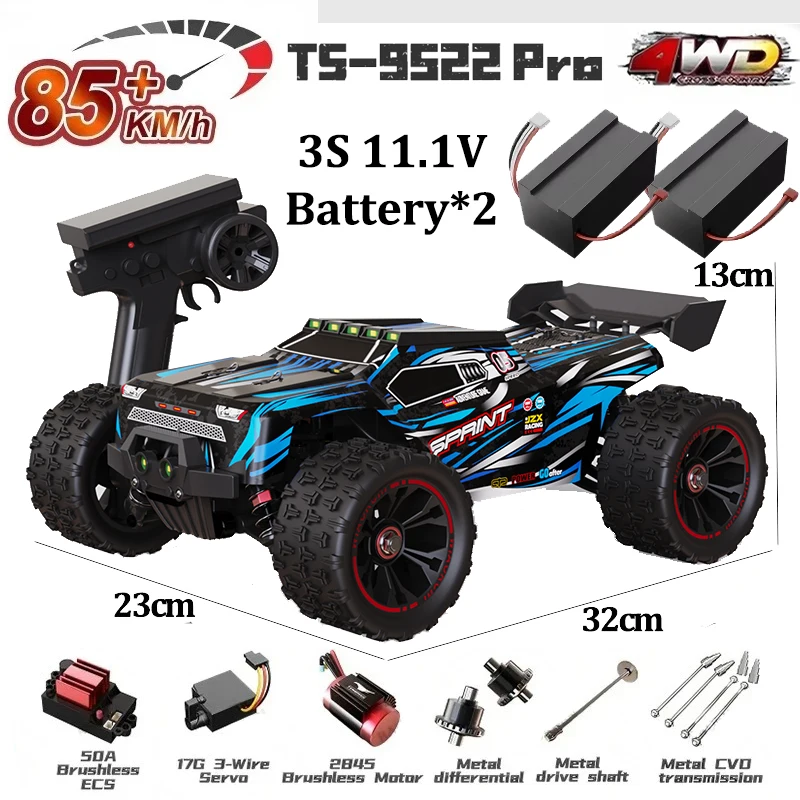 1:16 WLtoys 9522pro سيارة سباق احترافية 85 كم/ساعة 4WD بدون فرش تعمل بالتحكم عن بعد على الطرق الوعرة نوع الانجراف Rc CarGift