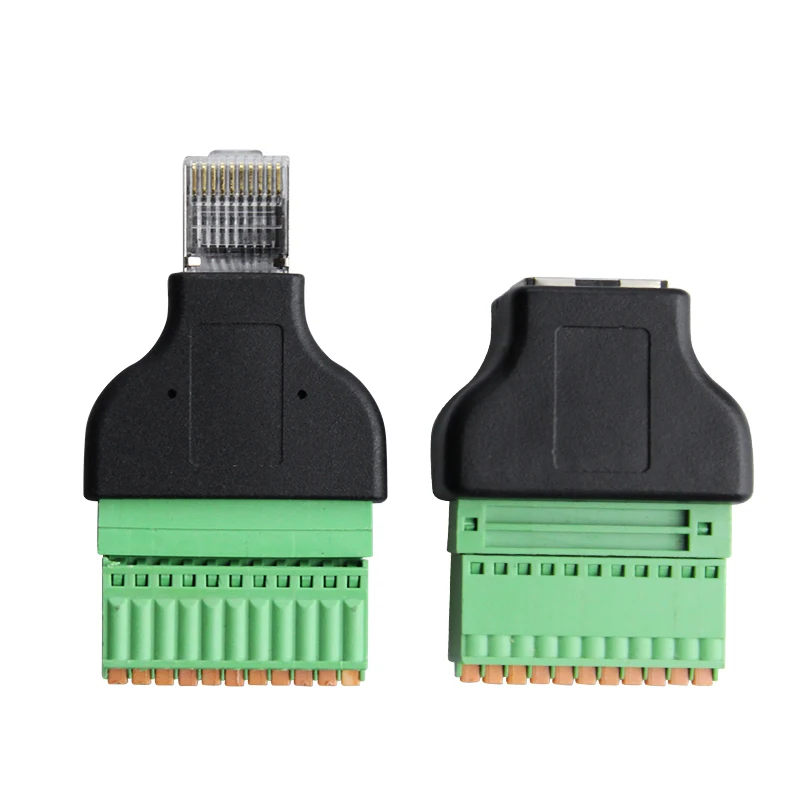 RJ12 To 6Pin RJ45 To 485 Plug Terminal Block Male Female Rj45 To RJ50 Joint  2/3/4/5/6/8Pin Connector Head 10P10C Adapter