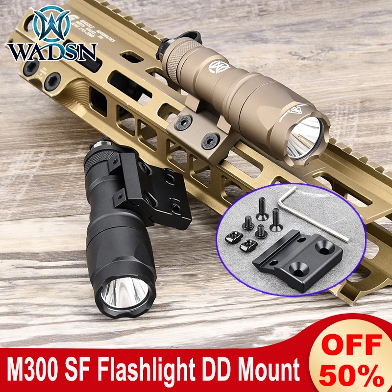 WADSN Defensive Mount Tactical Flashlight 300 600 Scout Lamp Metal Base with Original logo Hunting Accessory for M System Keymod