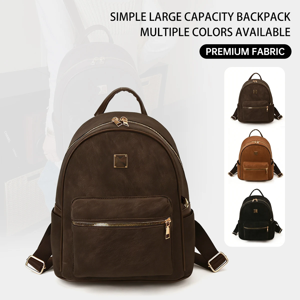 

Women's Lightweight Travel Backpack, Small, Durable, Stylish, Versatile, Retro, Suitable for Commuting, Brown Bag for Work, Parties, Hiking, and Shopping