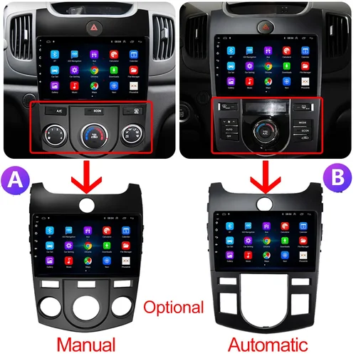 Imagen 2 del producto Android 16 Radio de coche para KIA Forte Cerato 2008-2014 Multimedia estéreo 4G WIFI BT reproductor GPS navegación 2 Din sin DVD