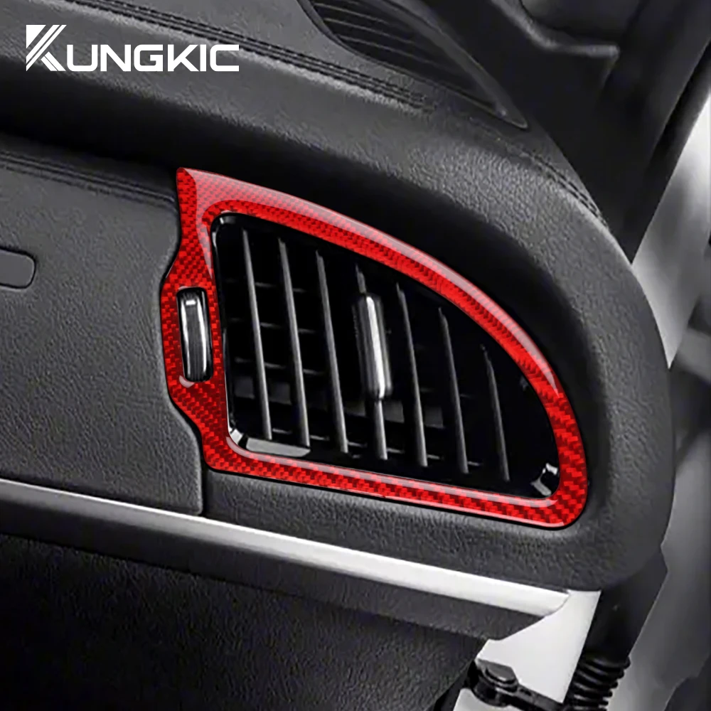 Real Soft Carbon Fiber Sticker For Kia Stinger 2019 2020 2021 2022 2023 LHD RHD Car Instrument AC Outlet Vent Trim Accessories