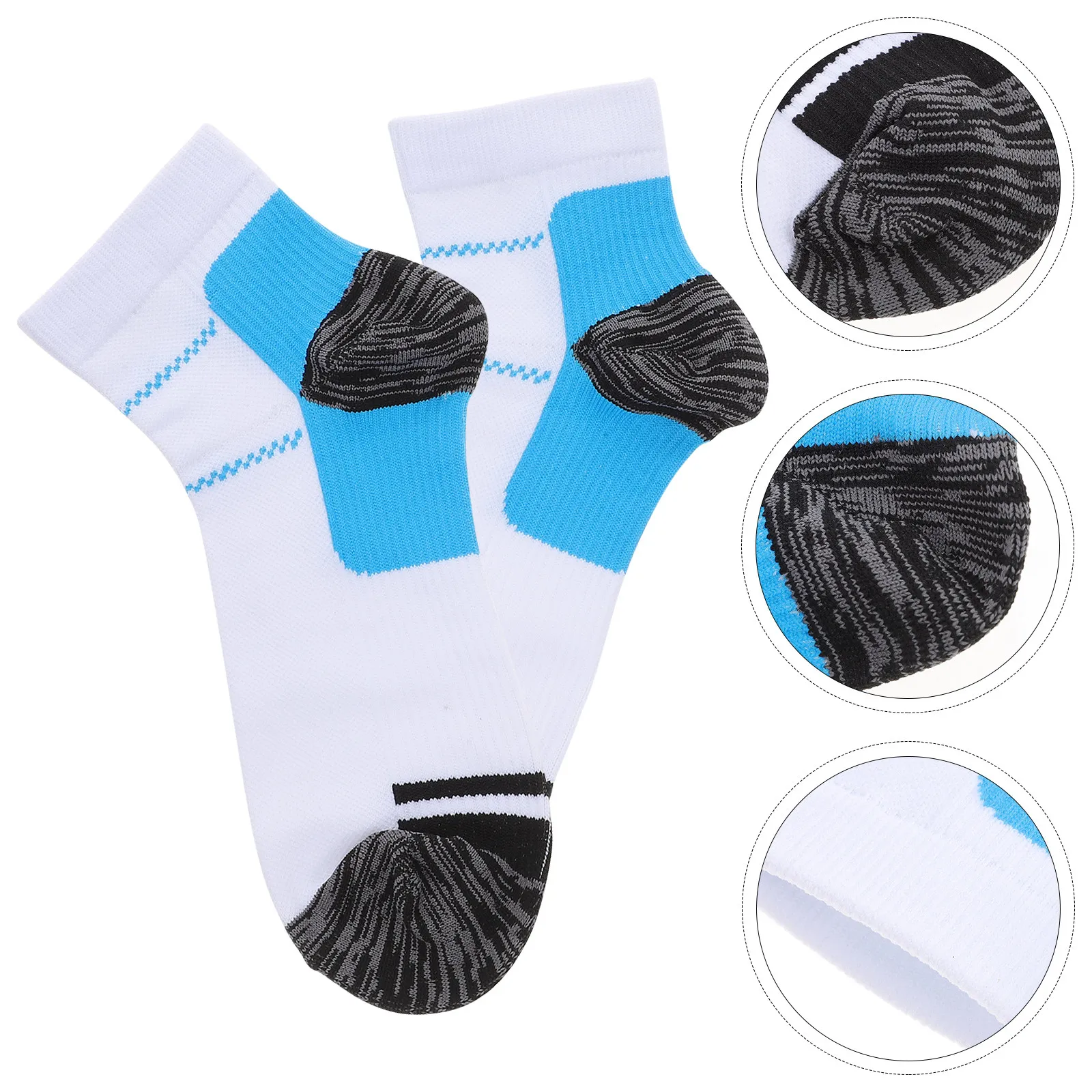 

Pair Compression Socks Nylon Blue White One Size Plantar Fasciitis Heel Pain Relief Arch Support Extra Padding