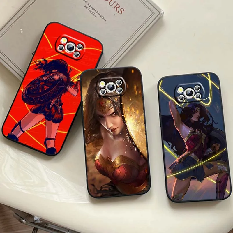 

Movie Wonders Womans Hero Phone Case For Xiaomi Mi Poco F3 F4 F5 F6 X3 X4 X5 X6 X7 M3 M4 M5s M5 M6 GT Pro 5G Black Cover
