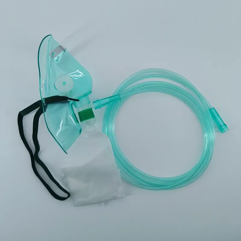 Medical PVC Non-Rebreathing Face Mask with Elastic Strap 2m Tube High Concentration for Adult & Child - Respiratory Protection
