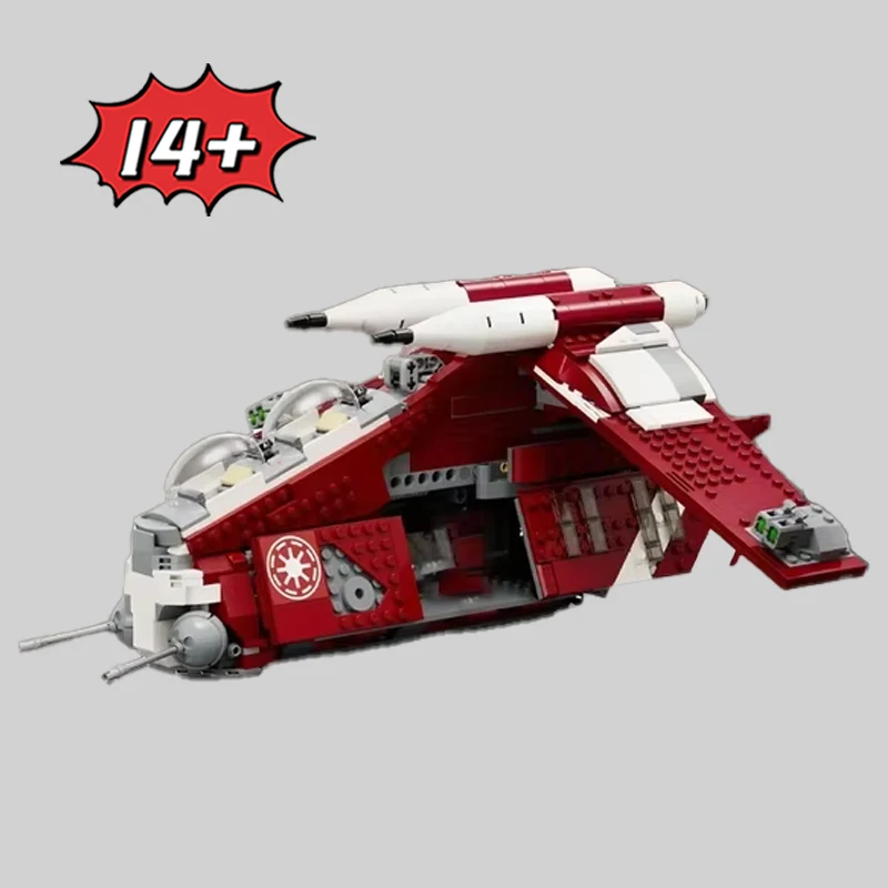 1083 stücke Galaxy Modell MOC-75354 Gunship Bausteine Ziegel DIY Spielzeug Für Kinder Erwachsene