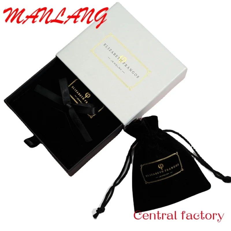 

Custom Custom fancy jewelry packaging box sliding drawer jewelry box with pouch set