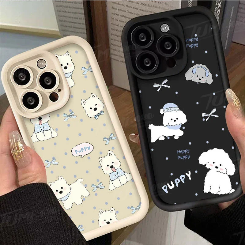 素敵な漫画の子犬の電話ケース,シリコンマットカバー,Xiaomi Redmi Note 13, 12, 11 pro plus,12s,11s,10s,10s,9, 9s,8 12c、13c