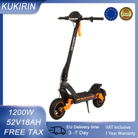 KuKirin G3 Electric Scooter 1200W 52V 18Ah 70KM Range Touchable Display Control Panel TPU Suspension