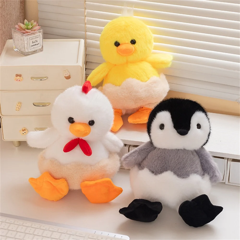 

30 см милые яичные скорлупы, маленькие животные, плюшевые игрушки, мягкий пушистый мультяшный пингвин, утка, цыпленок, кукла, забавные настольные домашние животные, детский подарок на день рождения