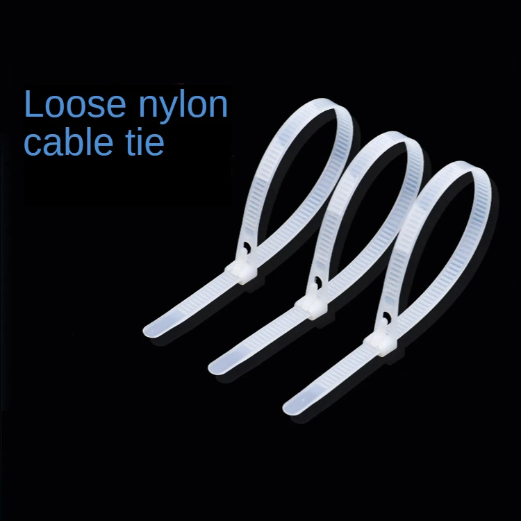 

200mm Nylon Detachable Cable Ties 100pcs Plastic Loop Ties Self-Locking Reusable Releasable Cable Ties