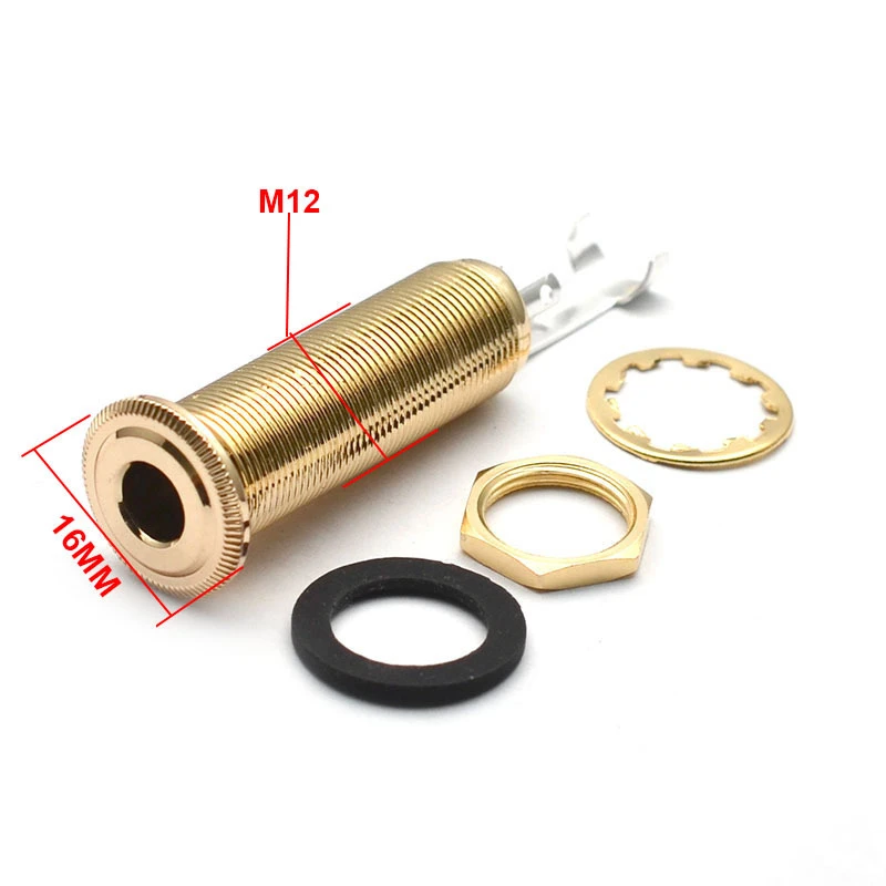 1Pcs 6,35mm 1/4 "Gewinde Zylinder Bass Gitarre Jack Pickup Ausgang Eingang Steckdose für Elektrische Gitarre Zubehör teile – Detail 12