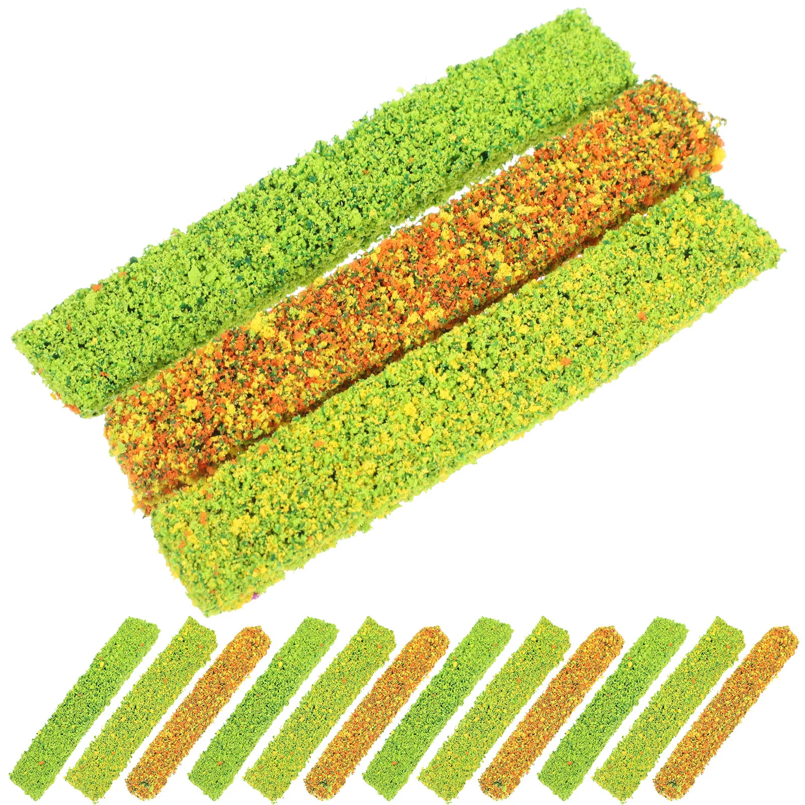 15Pcs Miniature Bush Strips Lightweight Sponge Material for DIY Beautification of Micro Landscapes Miniature Bush Strips
