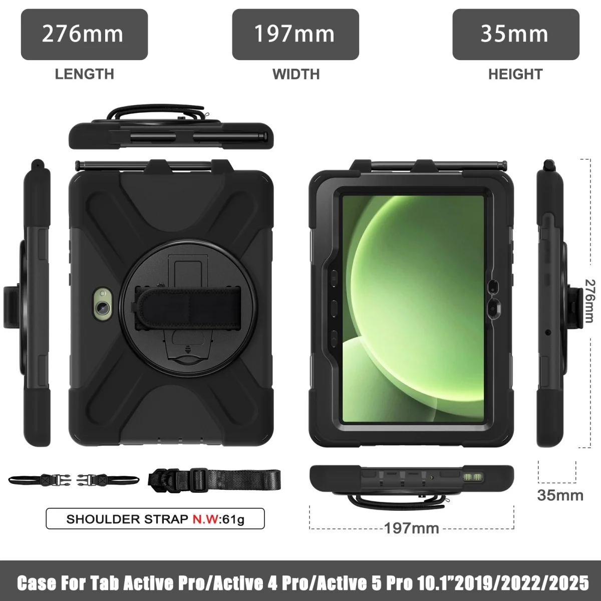 Active5 Pro Anti-Fall Protection Case For Samsung Galaxy Tab Active 4 Pro T636B 10.1 inch Tablet Handheld Rotating Cover SM-T540