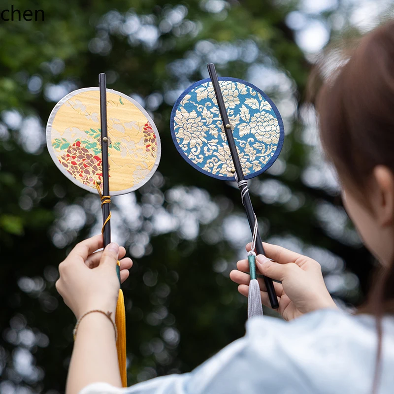 

YXY Hanfu Embroidered Waist Fan Handmade Rollable Fan Gift Souvenir