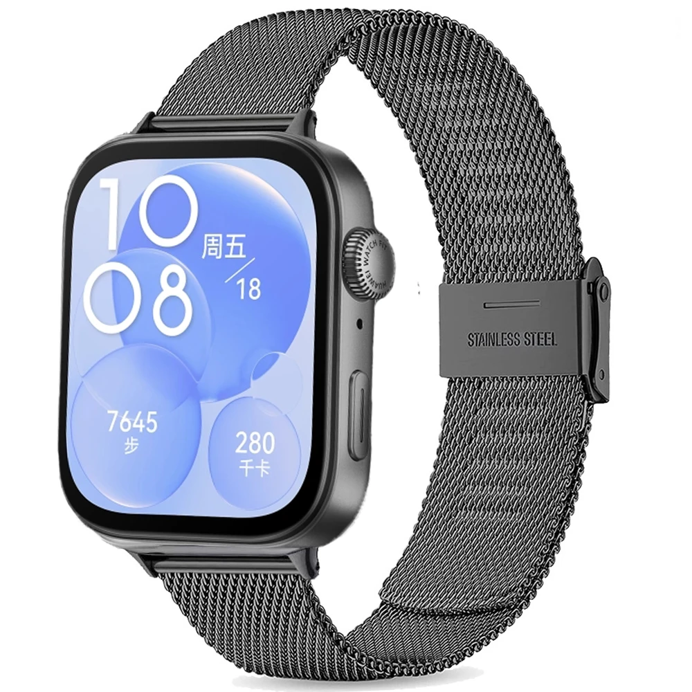 ステンレス鋼ストラップ Huawei 社時計フィット 3 メッシュ時計バンドミラネーゼブレスレット金属コレア Huawei 社時計 FIT3 バンドリストストラップ