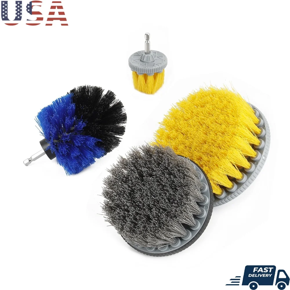 

Набор для чистки щеток для дрели из 4 предметов. Прочные полипропиленовые щетки. Универсальные чистящие средства для влажной и сухой уборки. Аккумуляторная дрель, совместимая со всем.