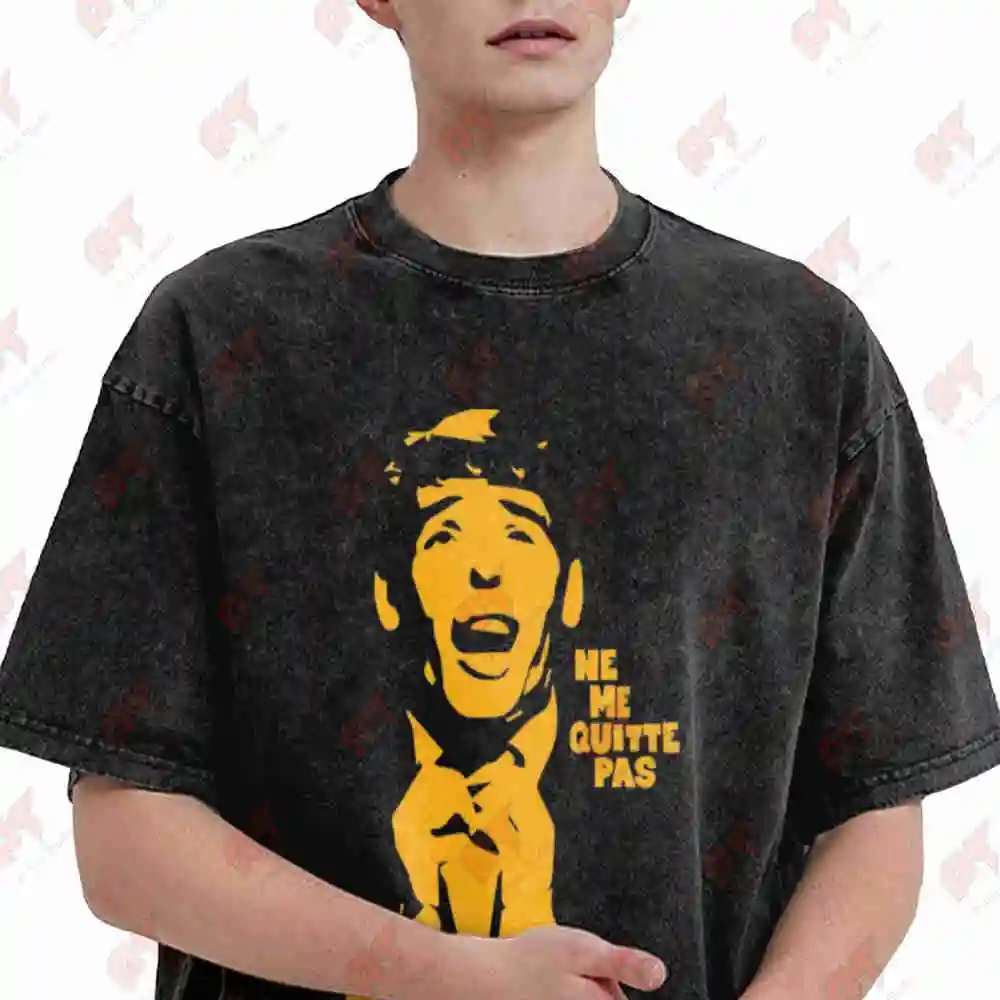 Jacques Brel Vintage Washed Tee Pure Cotton T-Shirt