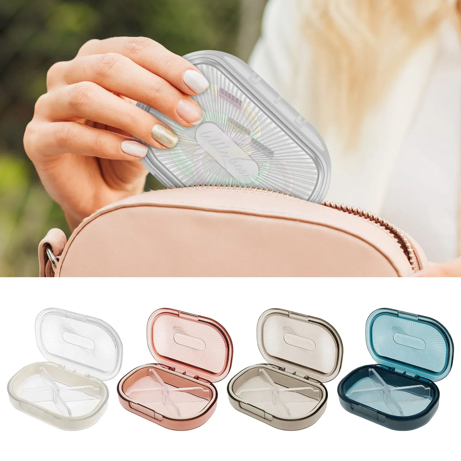 1PC Set Charming Style Oval Portable Travel Storage Box- Buckle Plastic Storage Box, Suitable for Swabs, Jewelry, Dental Floss