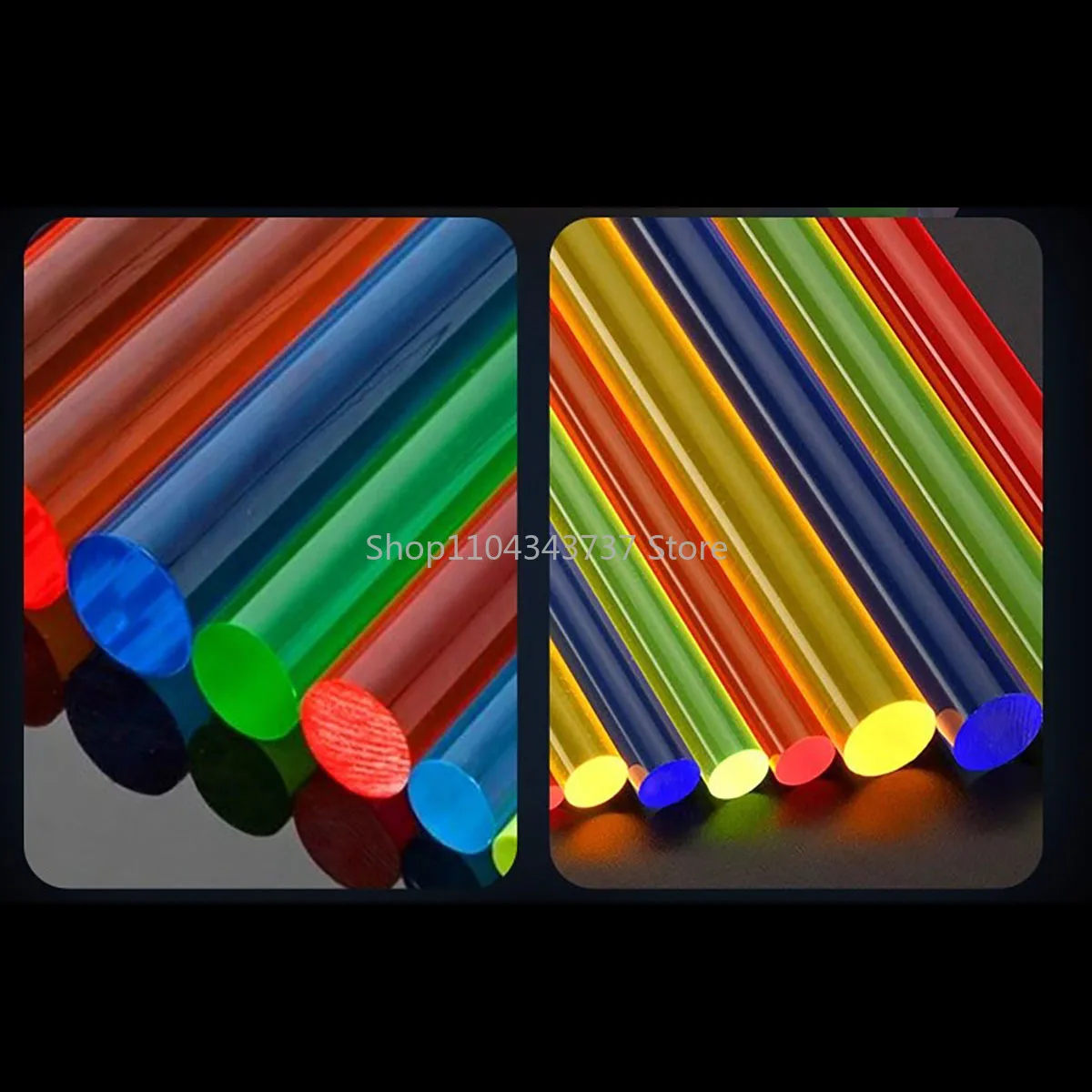 500mm Colored Acrylic Rod, Solid Cylinder, Semi Transparent Organic Glass Rod, Diameter 3-50mm, Customized Processing