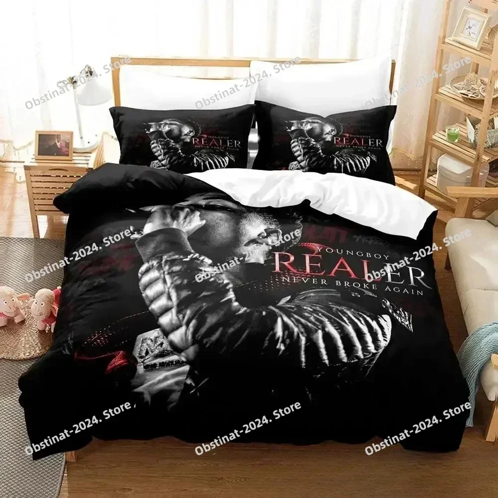 Top YoungBoy Never Broke Again Bedding Set Printed single Comforter Quilt Duvet Cover Pillow Case 3 Pieces Sets Kids Adult Size