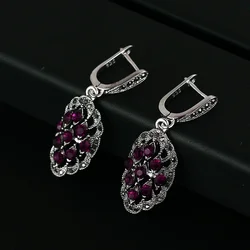 2021 New Year Vintage Earrings Retro Crystal For Women Antique 925 Silver Plated Top Quality #E1821