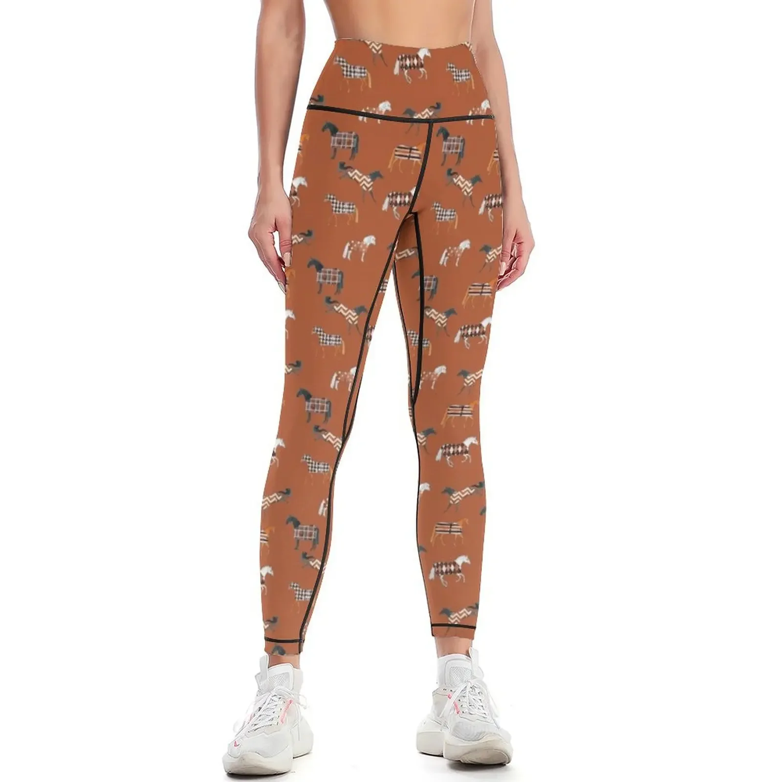 

Patterned Ponies- Autumn Leggings Sweatpants flared Women sportwear push up fitness Womens Leggings