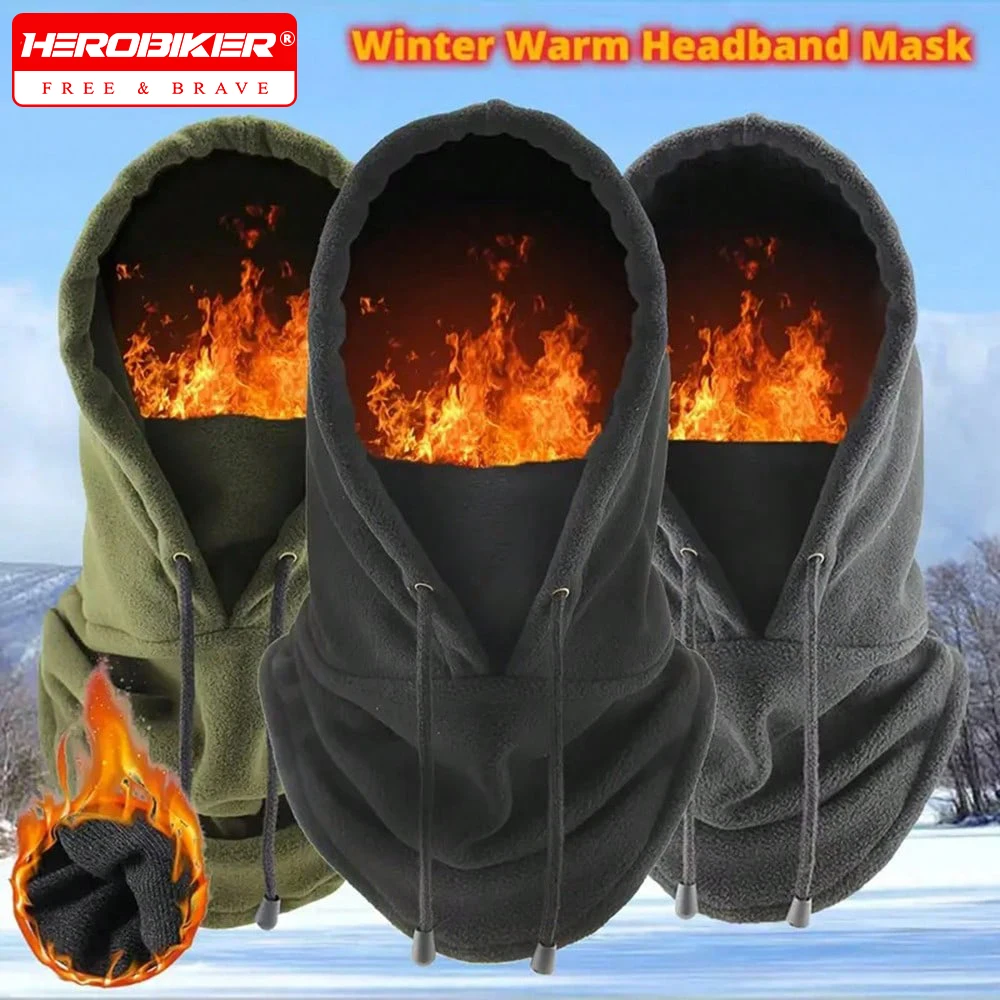 

Winter Full Face Mask Windproof Cold Warm Thermal Neck Warmer Outdoor Fleece Balaclava Scarf Skiing Motorbike Riding Cap