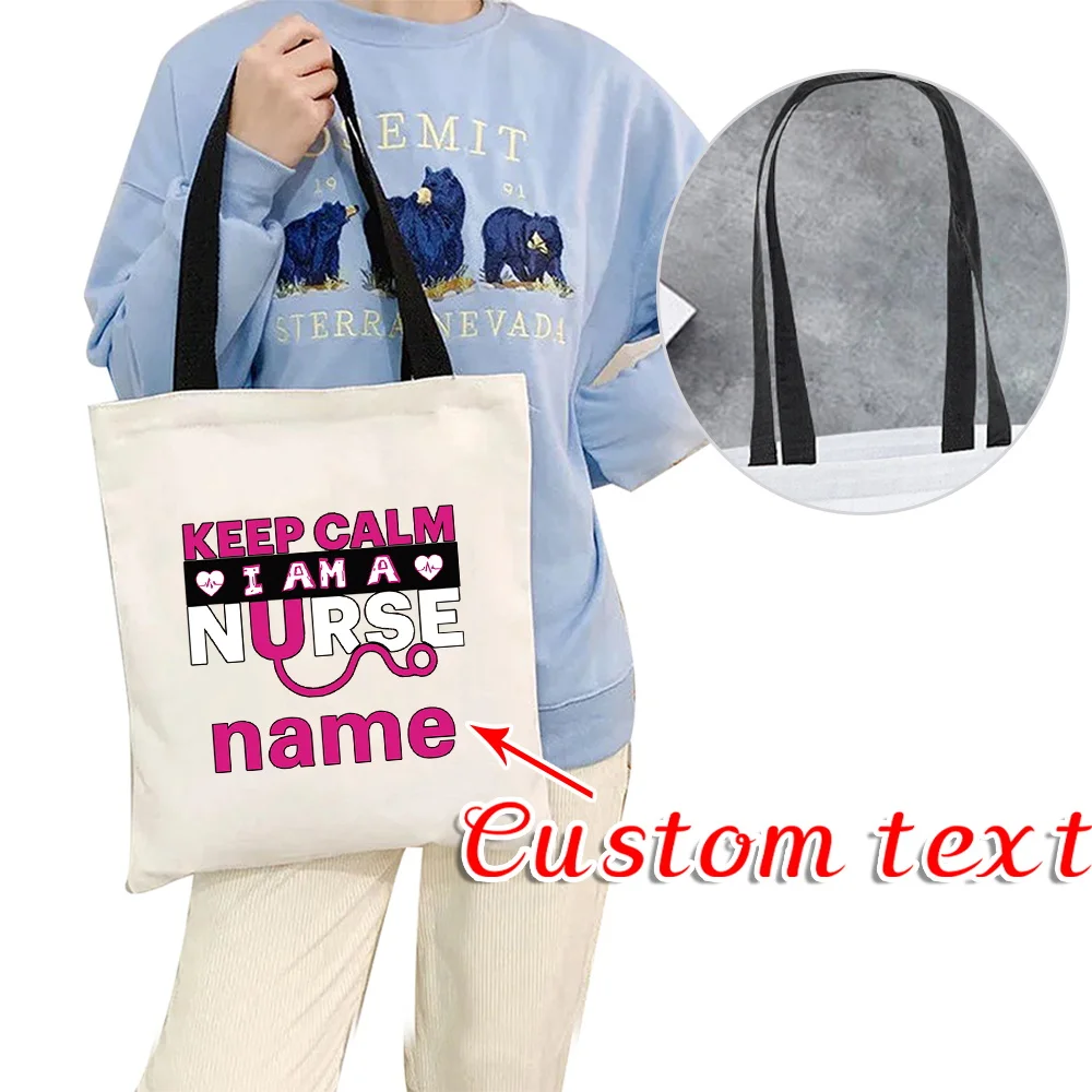 اسم مخصص واحد الكتف حقيبة قماش قنب موضة قابل للغسل Crossbody الحقيبة عالية الجودة تخزين حزمة أكياس التسوق القابلة للطي