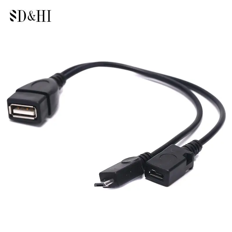 1 In 2 OTG Micro Usb Host Power Y Splitter Usb Adapter To Mirco 5 Pin Male Female Cable Durable Micro USB OTG Cable