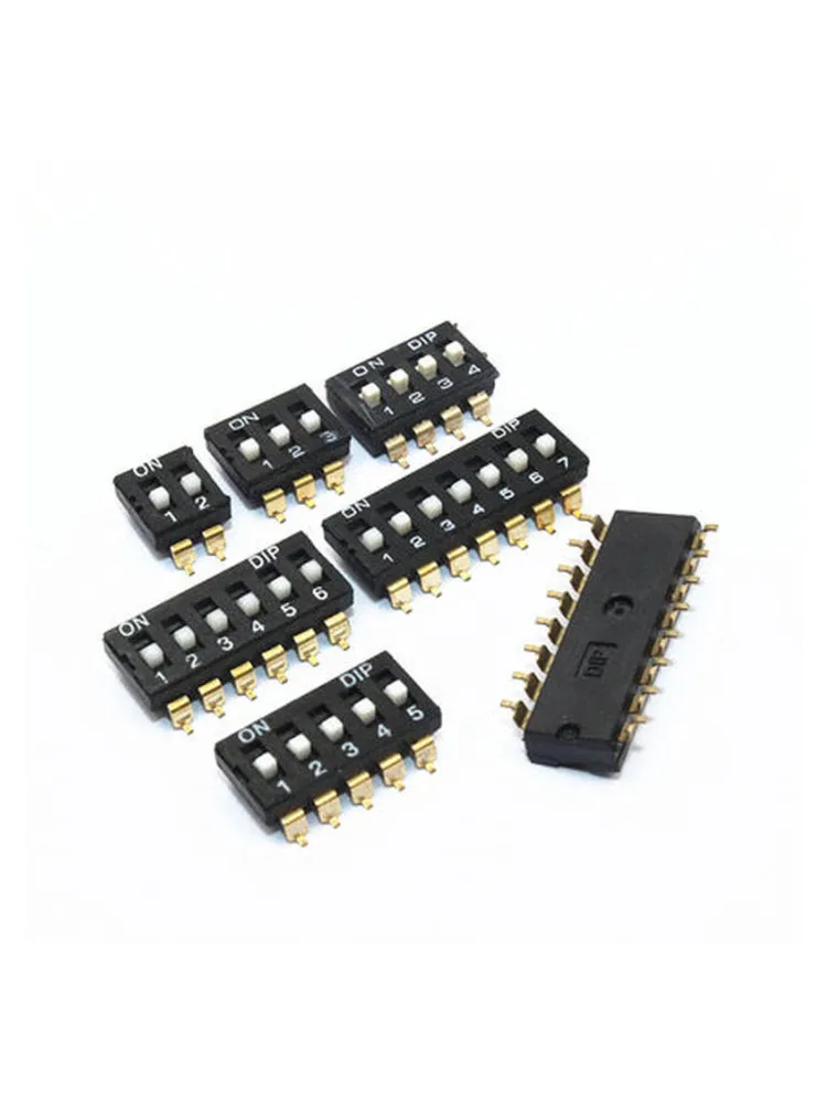 10pcs x SMD SMT Slide Type Switch 1P 2P 3P 4P 5P 6P 8P 1.27mm Position Way DIP Black Pitch Toggle Switch Black Snap Switch