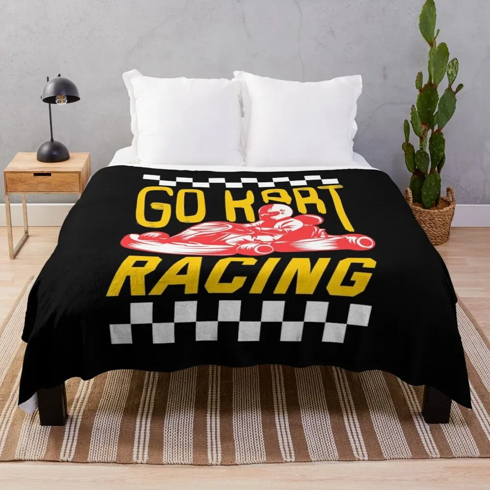 

Go Kart Racing Racer Gokart Gift Idea Men Women Throw Blanket Cozy Light Blanket for Travel Camping Picnic