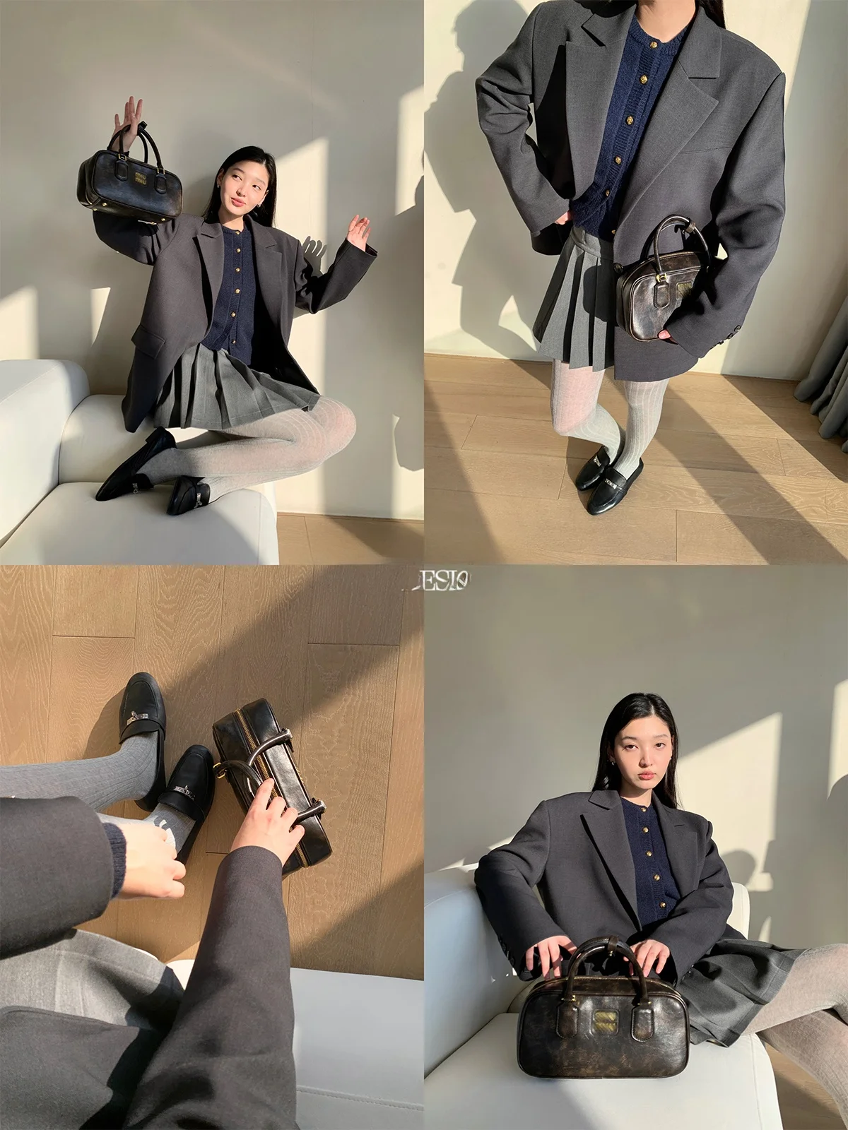 

Женский повседневный костюм ZhouMiao: пиджак с подплечниками, свободный крой, весна-осень, стильный дизайн, полиэстер, для офиса и повседневной носки