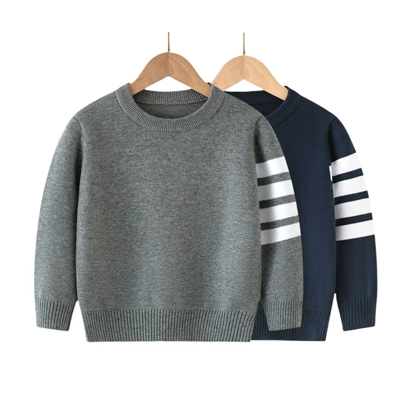 Autumn Children's Sweater Spring Unisex Casual Jumper Kids Round-Neck Base Layer Knit Top Boys Girls Fashion Pullover 3-10Y