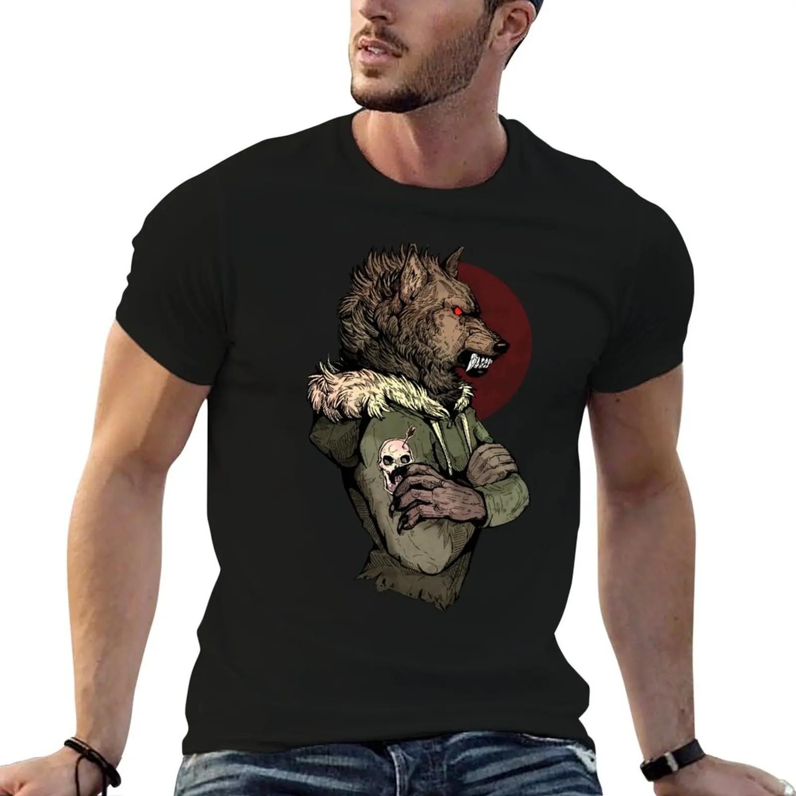 

Wolf Rising Brown T-Shirt anime t shirts oversize t shirt man luxury t shirt men 100% cotton luxury brand T-shirt