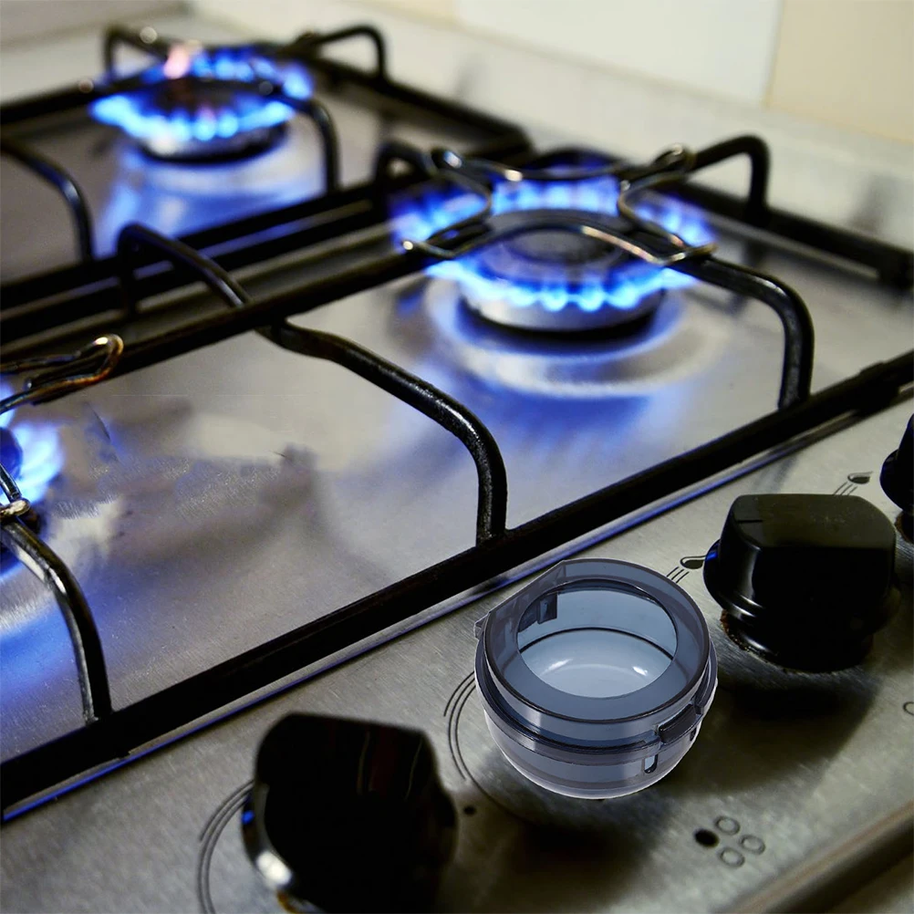 8 pçs gás casa botão de segurança guardas interruptor protetor cobre durável oilproof botão protetores segurança resistente plástico cobre