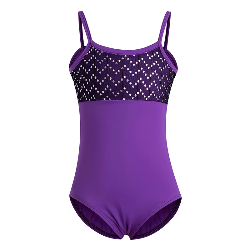 หญิง Camisole บัลเล่ต์ Leotard เงาเลื่อมเต้นรํา Leotard ดอกไม้ Cutout กลับเต้นรํา Bodysuit