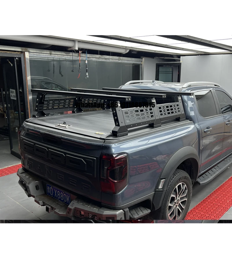 

Universal Pickup Roof Rack Width and Height Adjustable Expansion Frame Aluminum Crossbar for Hilux PickUp Truck Bed Rack