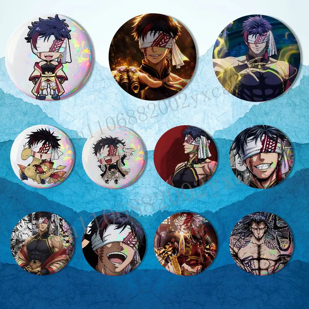 

Qin Shi Huang Record of Ragnarok Creative Round Badge Button Pin Bag Decor Fans Collection Friends Gift Brooch