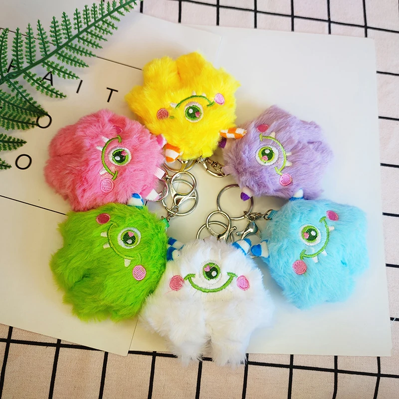 

Creative Cute Plush Big Eyes Monster Keychain Cartoon Plush Pendant Girl Bag Accessories