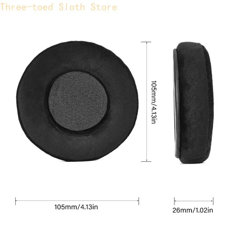 Schwarze Ersatz-Ohrpolster, 1 Paar für Superlux HD681 HD668B HD672 Over-Ear-Kopfhörer, weiche Stoff-Ohrpolster, Ohrmuscheln E74A – Detail 6