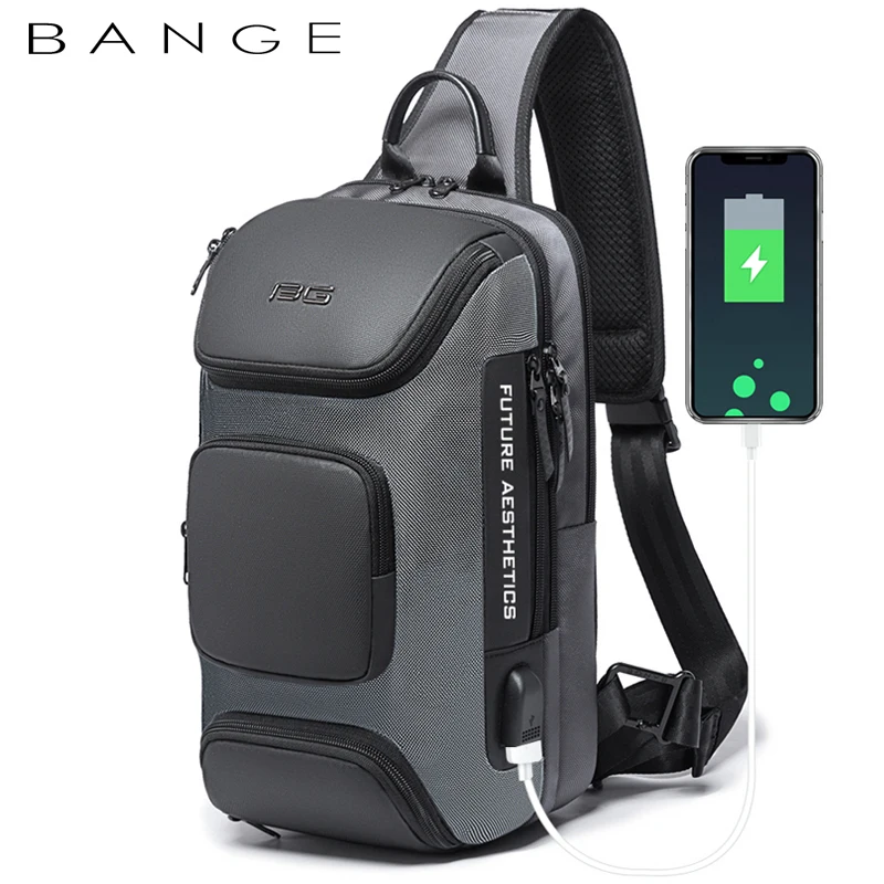 BANGE Anti-theft New Multifunction Crossbody Bag for Men Shoulder Messenger Bags Male Waterproof Short Trip Chest Bag Pack